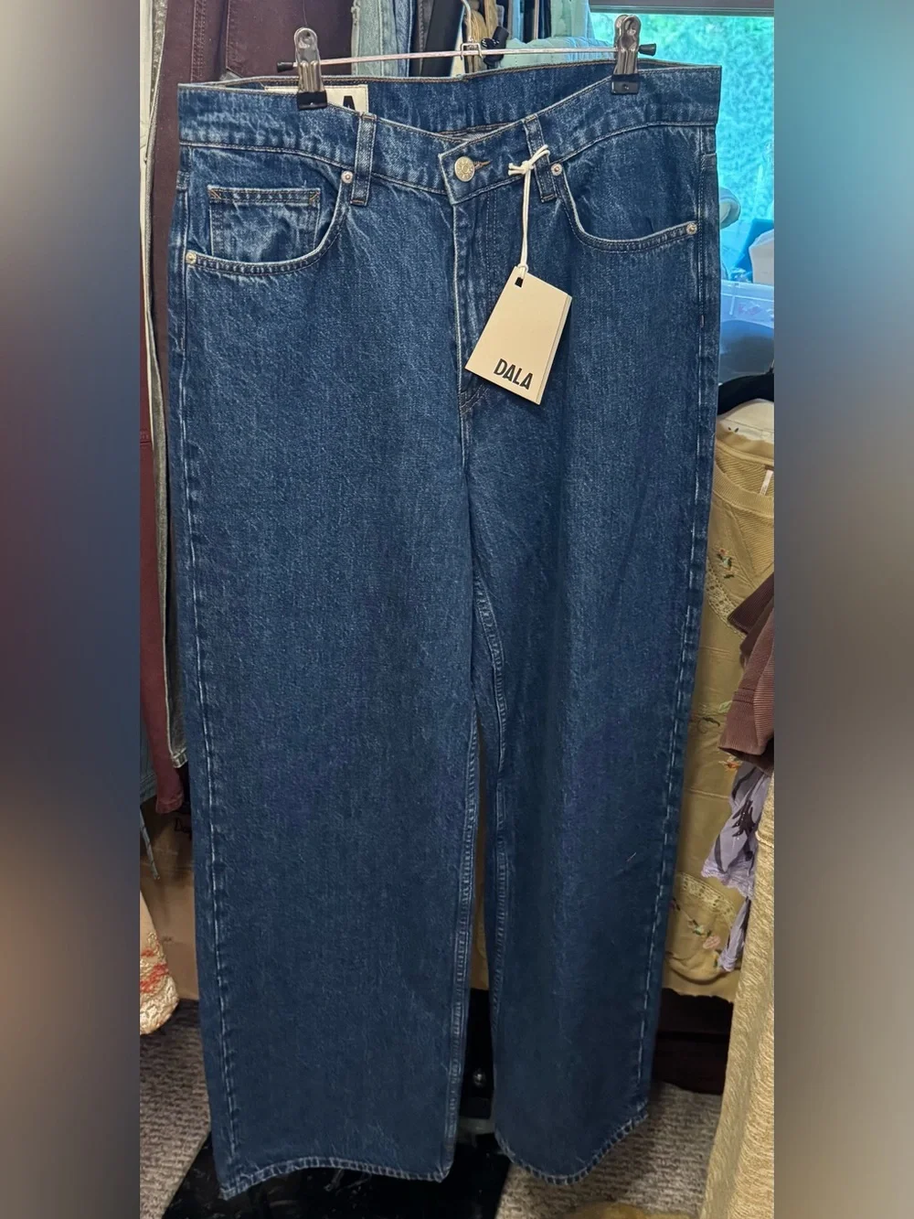 NWT Free People Dala Sling Jeans - Flat Blue - size 29